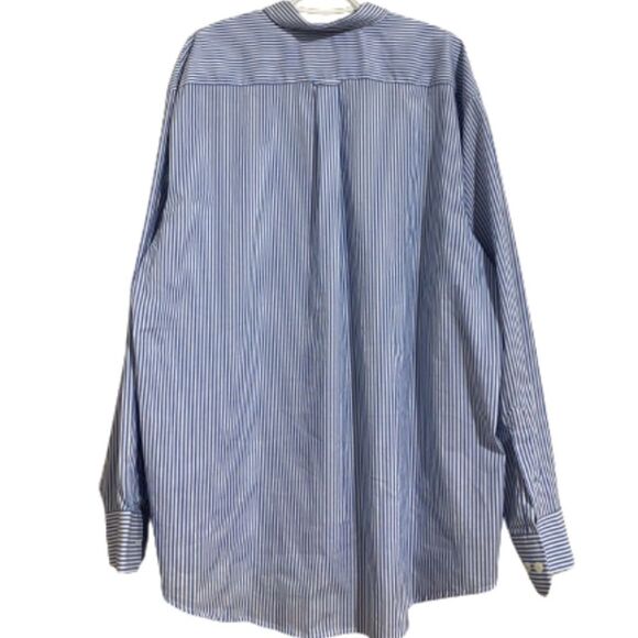 IZOD MEN’s Blue & White Stripes Non-Iron Button Down Long Sleeve Shirt Size-XXL - Picture 5 of 5
